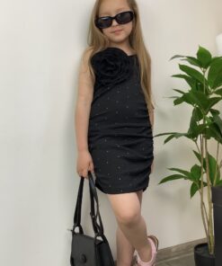 Сукня літня з квіткою чорна