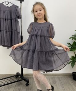 Сукня шифонова сіра арт 6057