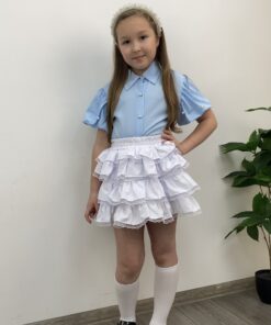 Спідничка з шортиками рюші біла
